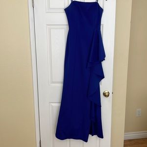 Eliza J royal blue strapless gown